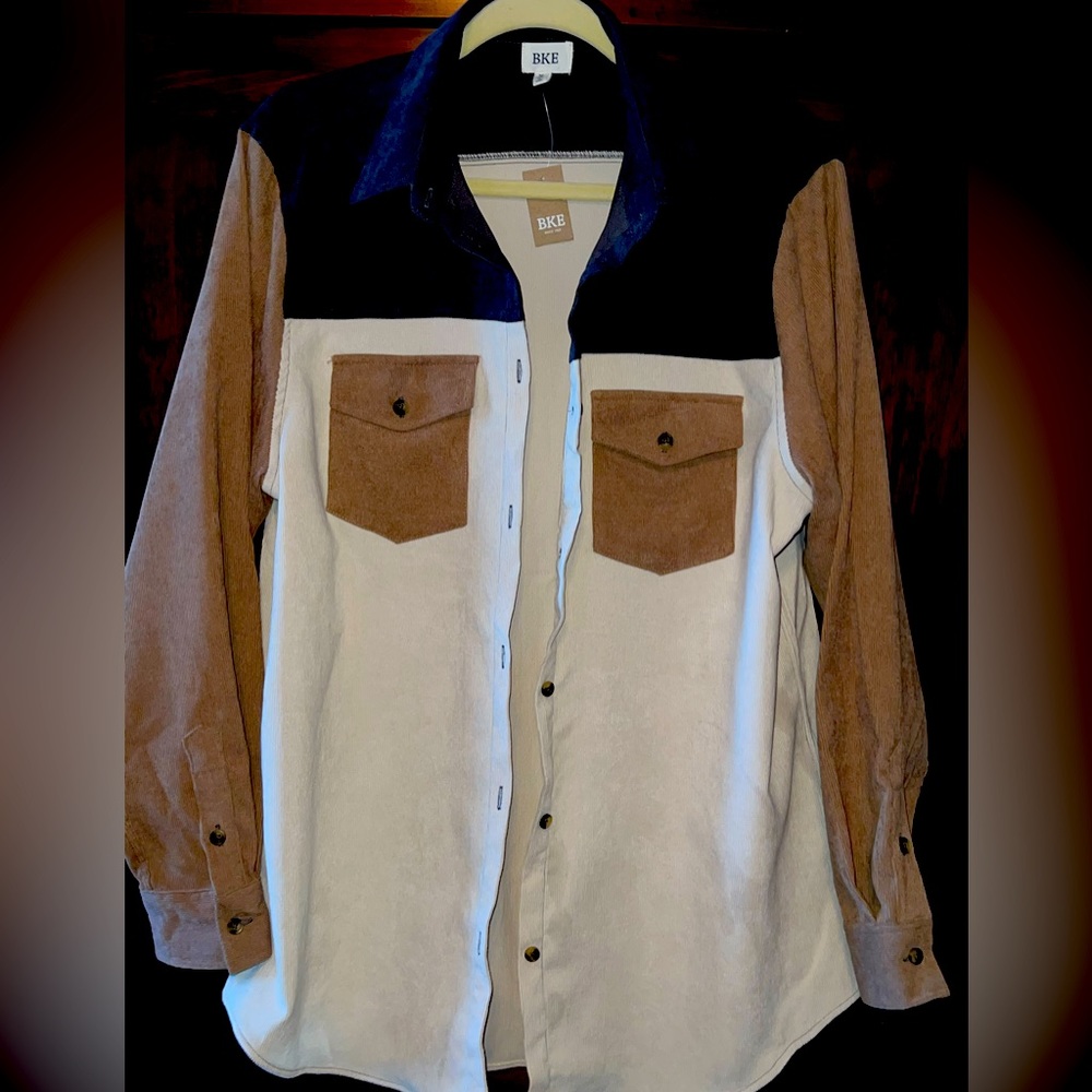 BKE button down corduroy shirt. New with tags. Never worn